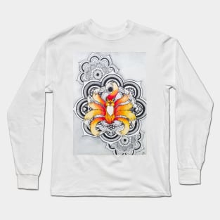 Flaming Kitsune Mandala Long Sleeve T-Shirt